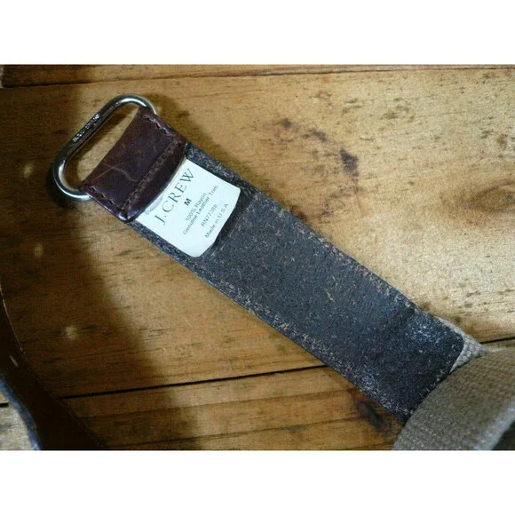 J. Crew Women's Belt M 100% Raylon & Genuine Leather Trim - Picture 5 of 5
